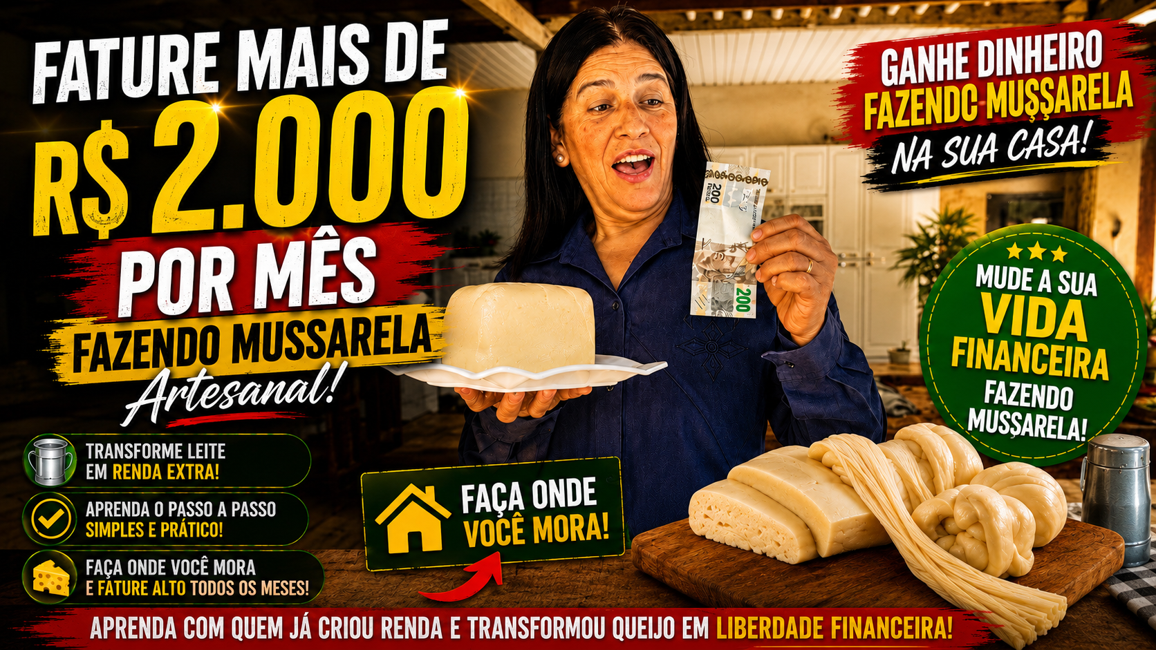 Processo artesanal de mussarela